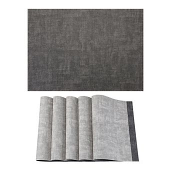 Set of 6 Stylish Faux Leather Placemats for Dining Table Decor Heat Resistant Mats 16.9x11.8 Inch