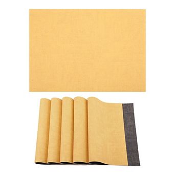 Set of 6 Stylish Faux Leather Placemats for Dining Table Decor Heat Resistant Mats 16.9x11.8 Inch