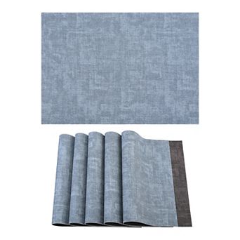 Set of 6 Stylish Faux Leather Placemats for Dining Table Decor Heat Resistant Mats 16.9x11.8 Inch