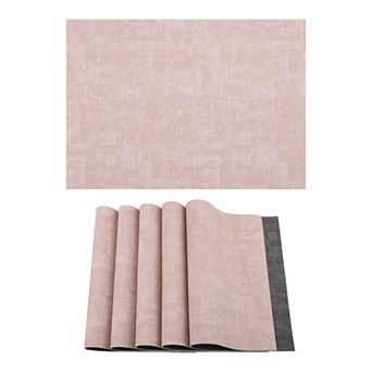 Set of 6 Stylish Faux Leather Placemats for Dining Table Decor Heat Resistant Mats 16.9x11.8 Inch