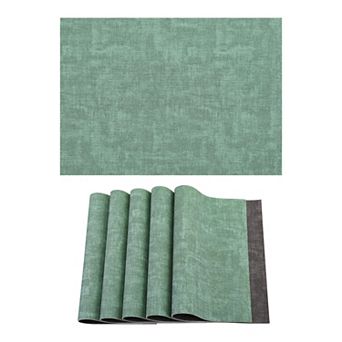 Set of 6 Stylish Faux Leather Placemats for Dining Table Decor Heat Resistant Mats 16.9x11.8 Inch