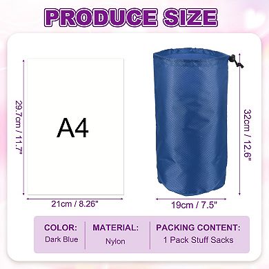 7.5 x 12.6" 1Pc Stuff Sack, Ditty Bags Storage Sacks Drawstring Dry Stuff Bag Gear