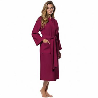 Lightweight Waffle Bathrobe Soft Cotton Blend Fast Drying Unisex