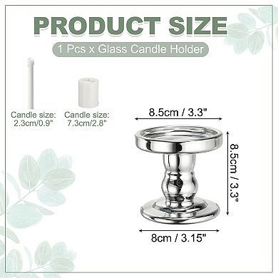 3.35" Height Glass Candle Holders for Column Candles