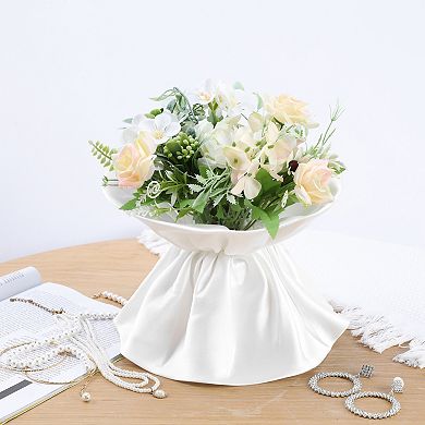 Women's Long Gloves Ruffled Arm Sleeves for Wedding Party Banquet 7.48x16.63"
