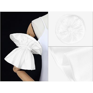 Women's Long Gloves Ruffled Arm Sleeves for Wedding Party Banquet 7.48x16.63"