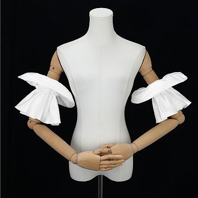 Women's Long Gloves Ruffled Arm Sleeves for Wedding Party Banquet 7.48x16.63"