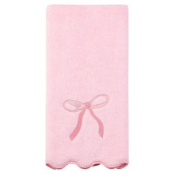 Solid Cotton Elegant Border Hand Towels, Soft Absorbent Towels for Bathroom 28" x 13"