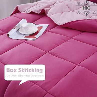 Reversible Down Alternative Comforter Set, Quilted Soft All-Season Bedding with Corner Tabs