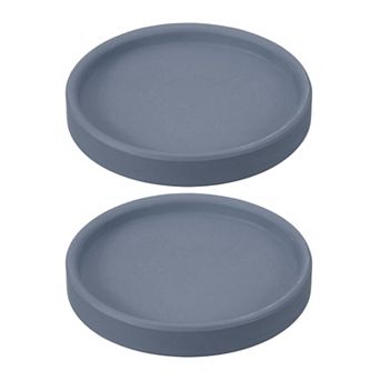 2 pc Round Plant Saucers, 4 Inch Ceramics Plant Drip Trays for Pots, Heavy Duty Flower Pot Saucers