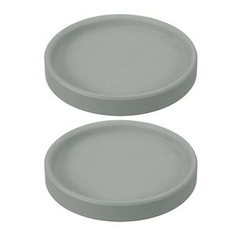 2 pc Round Plant Saucers, 4 Inch Ceramics Plant Drip Trays for Pots, Heavy Duty Flower Pot Saucers