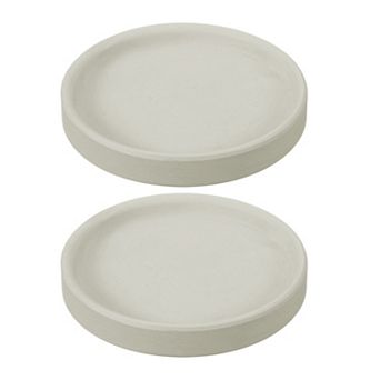 2 pc Round Plant Saucers, 4 Inch Ceramics Plant Drip Trays for Pots, Heavy Duty Flower Pot Saucers