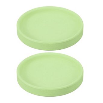 2 pc Round Plant Saucers, 4 Inch Ceramics Plant Drip Trays for Pots, Heavy Duty Flower Pot Saucers