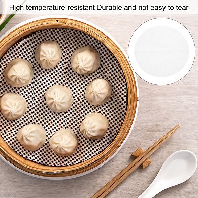 10 Pcs 7.5 Inch Non-Stick Silicone Steamer Liners Mesh Mat, Reusable Round Steamer Mesh Pad Mat
