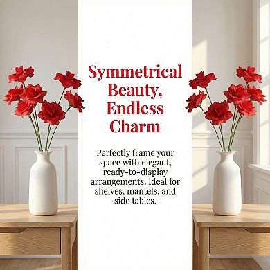 Artificial Roses Silk Rose Flower with Detachable Head Faux Small Rose Bouquets for DIY Crafts 5.9"H