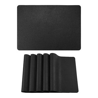 Set of 6 Faux Leather Placemats for Kitchen Dining Table Decor, Heat-Resistant Mats 16.9x11.8 Inch