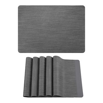 Set of 6 Faux Leather Placemats for Kitchen Dining Table Decor, Heat-Resistant Mats 16.9x11.8 Inch