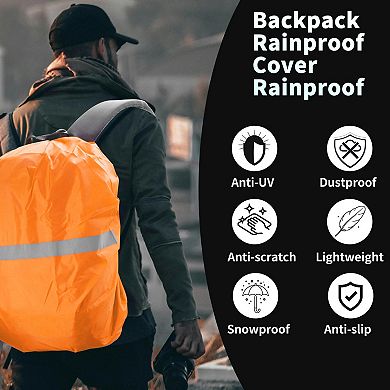 Reflective Backpack Rain Cover for Outdoor Hiking Riding 1Pc for Length 7.87"-9.06"
