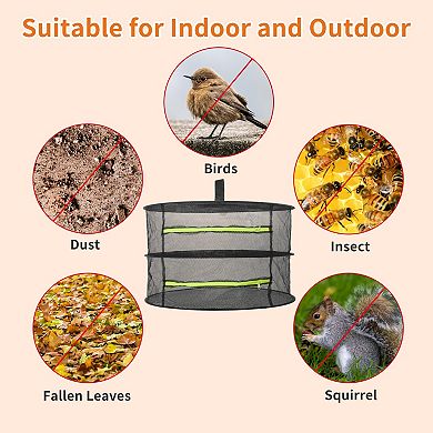 Mesh Hanging Herb Drying Rack Foldable for Bud Vegetable Plant and Flower 1Pc