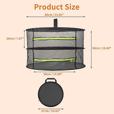 Mesh Hanging Herb Drying Rack Foldable for Bud Vegetable Plant and Flower 1Pc