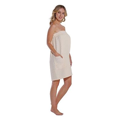 Lightweight Waffle Bath Wrap for Women Spa Absorbent Adjustable Fit