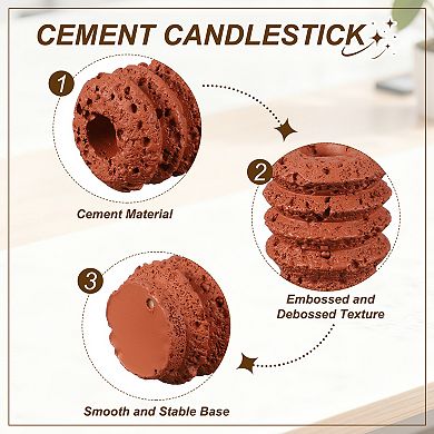 Cement Taper Candle Stand 4.3" Height