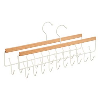 2 pc Bra Hangers Wood Cloth Hanger for Closet Organizer Space Saving Storage 10 Hooks