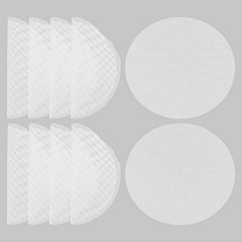 10 pc 6.3 Inch Non-Stick Silicone Steamer Liners Mesh Mat, Reusable Round Steamer Mesh Pad Mat