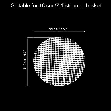 10 Pcs 6.3 Inch Non-Stick Silicone Steamer Liners Mesh Mat, Reusable Round Steamer Mesh Pad Mat
