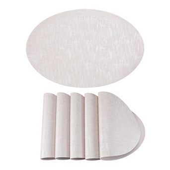Set of 6 Faux Leather Placemats for Kitchen Dining Table Decor Heat Resistant Mats 16.9x11.8 Inch