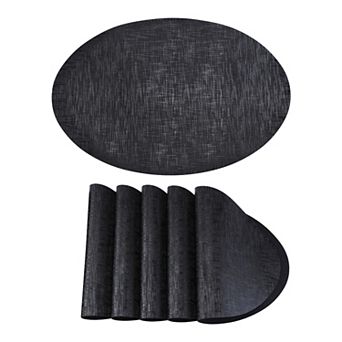 Set of 6 Faux Leather Placemats for Kitchen Dining Table Decor Heat Resistant Mats 16.9x11.8 Inch