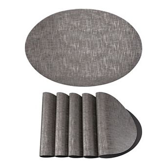 Set of 6 Faux Leather Placemats for Kitchen Dining Table Decor Heat Resistant Mats 16.9x11.8 Inch