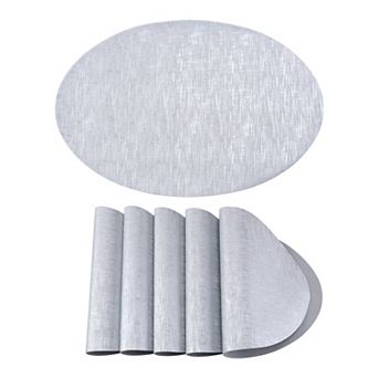 Set of 6 Faux Leather Placemats for Kitchen Dining Table Decor Heat Resistant Mats 16.9x11.8 Inch