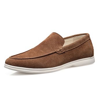 Men's Suede Slip-On Loafers Comfortable Casual Dress Shoes