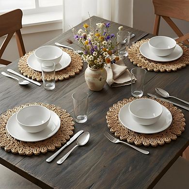 Corn Husk Woven Round Placemats Handwoven Heat Resistant Non-Slip Durable