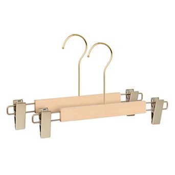 2 Pack Wood Non-Slip Hangers, Durable 360-degree Space Saving Clothes Hangers 12.6x5.9Inch