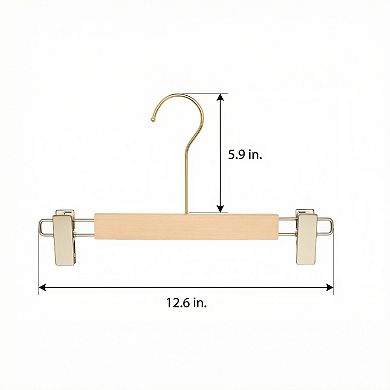 2 Pack Wood Non-Slip Hangers, Durable 360-degree Space Saving Clothes Hangers 12.6x5.9Inch