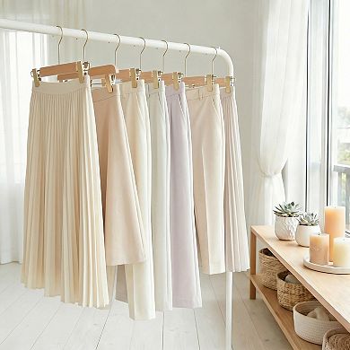 2 Pack Wood Non-Slip Hangers, Durable 360-degree Space Saving Clothes Hangers 12.6x5.9Inch