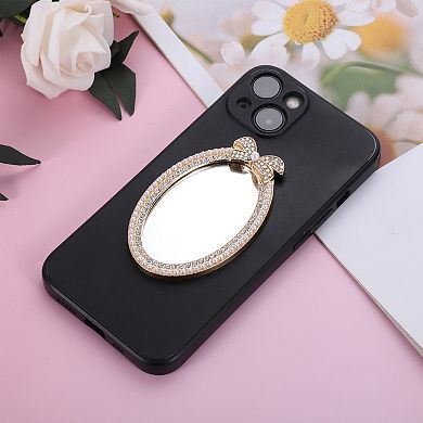 Faux Pearl Bow Mirror Phone Case Decoration 1 Pc