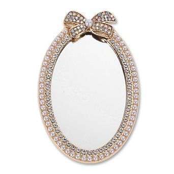 Faux Pearl Bow Mirror Phone Case Decoration 1 pc