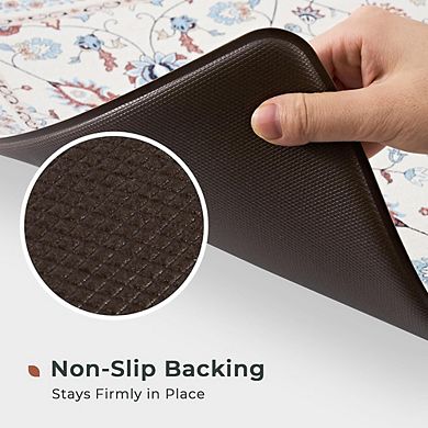Anti Fatigue Kitchen Mat Set Waterproof Non Slip Cushioned Floral Floor Runner