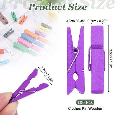 100Pcs Wooden Clothespins, Rust Resistant Wooden Clips for Laundry