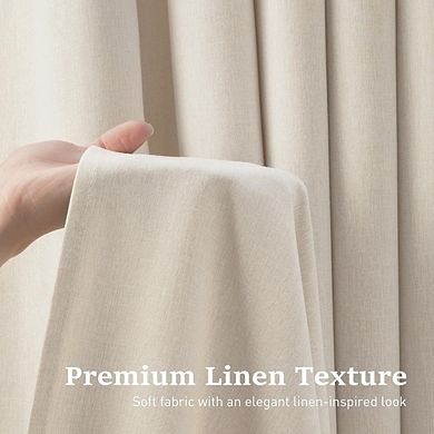 Ringless Linen Textured Shower Curtain with Snap-in Liner, Waterproof