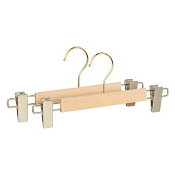 2 Pack Wood Non-Slip Hangers, Durable 360-degree Space Saving Clothes Hangers 12.6x3.9Inch
