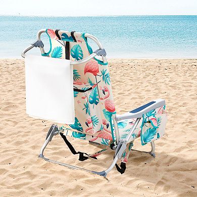 Adjustable Beach Chair - Backrest, Foldable, Cup Holder, Storage Pouch