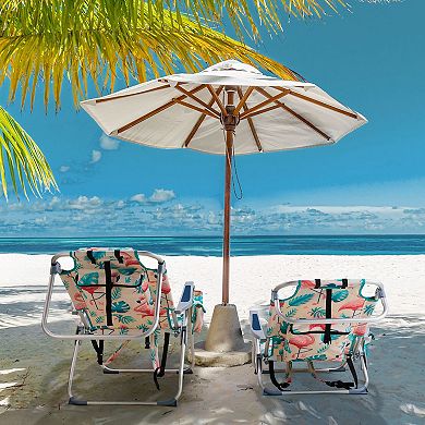 Adjustable Beach Chair - Backrest, Foldable, Cup Holder, Storage Pouch
