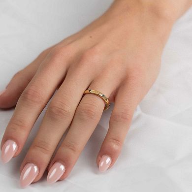 Belinda Jewelz 18k Gold Plated Vermeil Emerald Clover Infinity Band Ring
