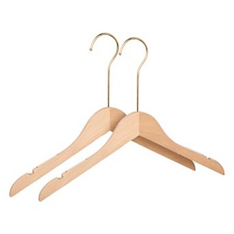 2 Pack Wood Non-Slip Hangers, Durable 360-degree Space Saving Clothes Hangers