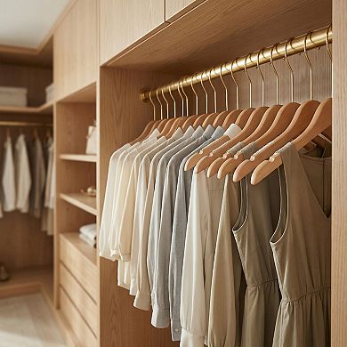 2 Pack Wood Non-Slip Hangers, Durable 360-degree Space Saving Clothes Hangers