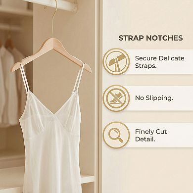 2 Pack Wood Non-Slip Hangers, Durable 360-degree Space Saving Clothes Hangers
